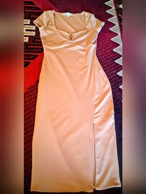 NWT Tan, Skintone Fitteld Dress By Derek Heart, Sz S